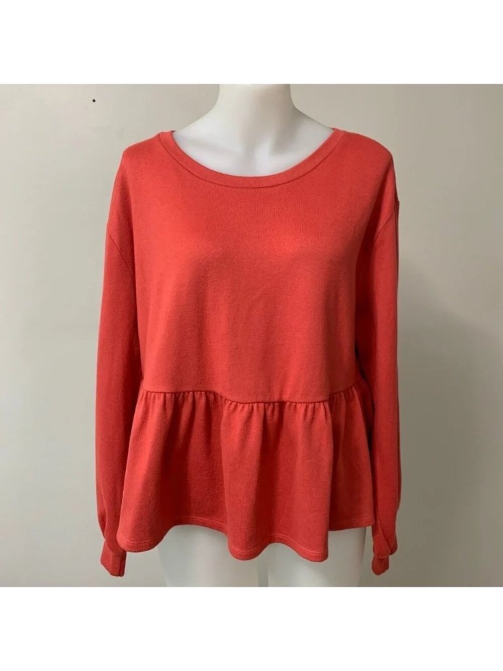 Joe Fresh x Jillian Harris Coral Mindy Peplum Top - Medium